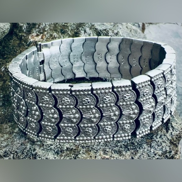 Maxfield of Malibu Sterling Silver Custom Ornate Pattern Bracelet ONE OF A KIND - Picture 7 of 8